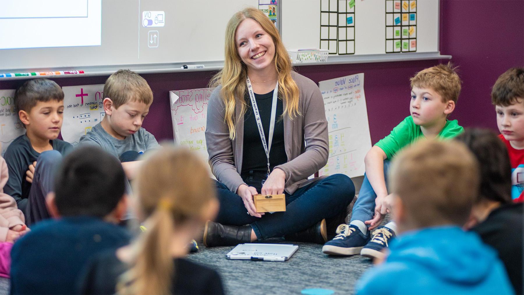 Teacher in a classroom with students